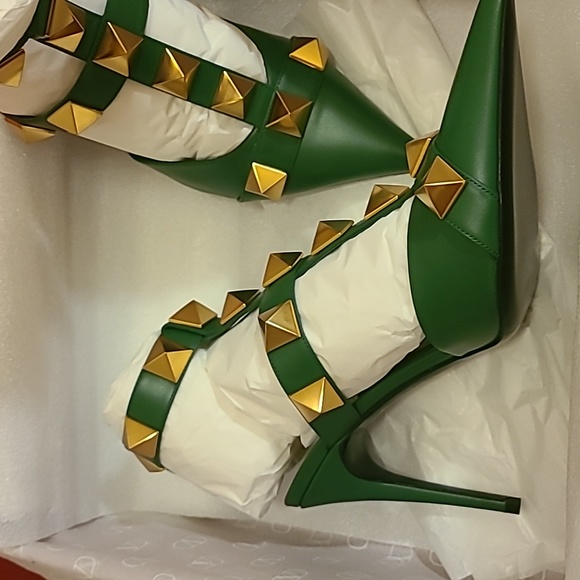 HP !! Valentino Roman stud ankle strap pump - brilliant green 100, 38.5 - Picture 3 of 14